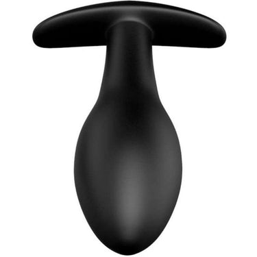 Plug Anale in Silicone Nero con Design Pene e Maniglia Ergonomica